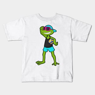Frog as Volleyball player with Volleyball Kids T-Shirt